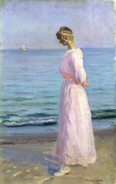 Girl in a Pink Dress by Michael Peter Ancher